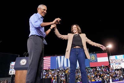 At star-studded Georgia rally, Harris and Obama push early voting in tight race